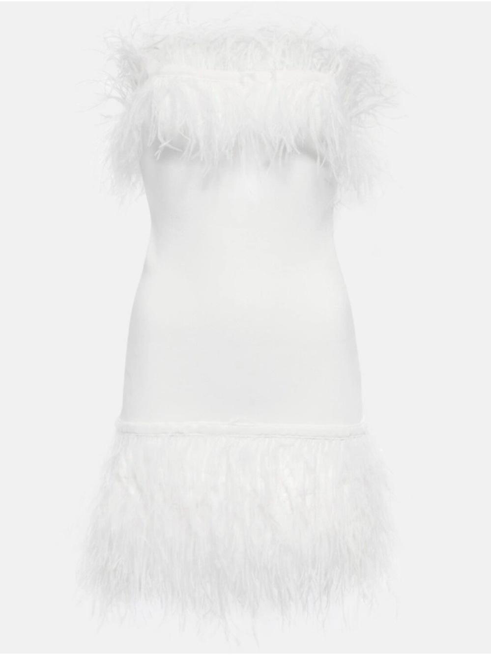 Staud Etta Feather-Trim White Mini Dress XS NWT
